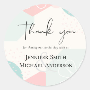 LeahG BUDGET Abstract Sea Shades Wedding Suite Classic Round Sticker