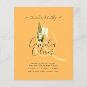 LeahG BUDGET Brunch Bubbly Bridal Shower Wedding Flyer