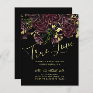LeahG BUDGET Dark PLUM Roses Wedding