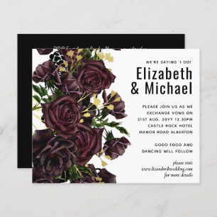 LeahG BUDGET Dark PLUM Roses Wedding