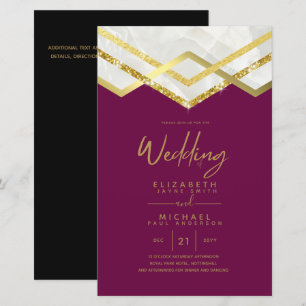 LeahG Budget DECO Silver Gold Wedding Invite