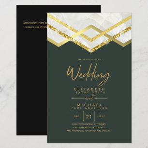 LeahG Budget DECO Silver Gold Wedding Invite