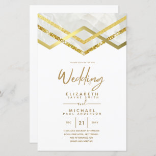 LeahG Budget DECO Silver Gold Wedding Invite