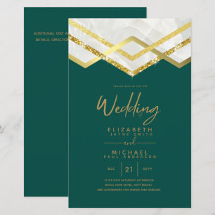 LeahG Budget DECO Silver Gold Wedding Invite