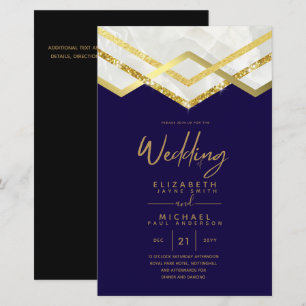 LeahG Budget DECO Silver Gold Wedding Invite