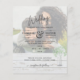 LeahG BUDGET Gypsophila PHOTO OVERLAY Wedding Flyer