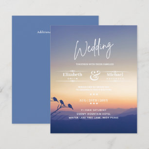 LeahG BUDGET Mountain Sunset Wedding Invite