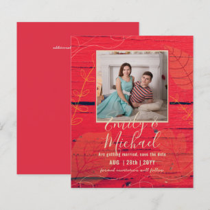 LeahG Budget PHOTO Save Date Red Gold Leaves