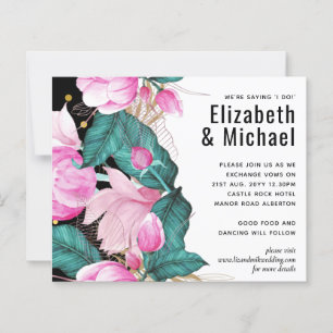 LeahG Budget Pink Roses Plum Modern Wedding Chic