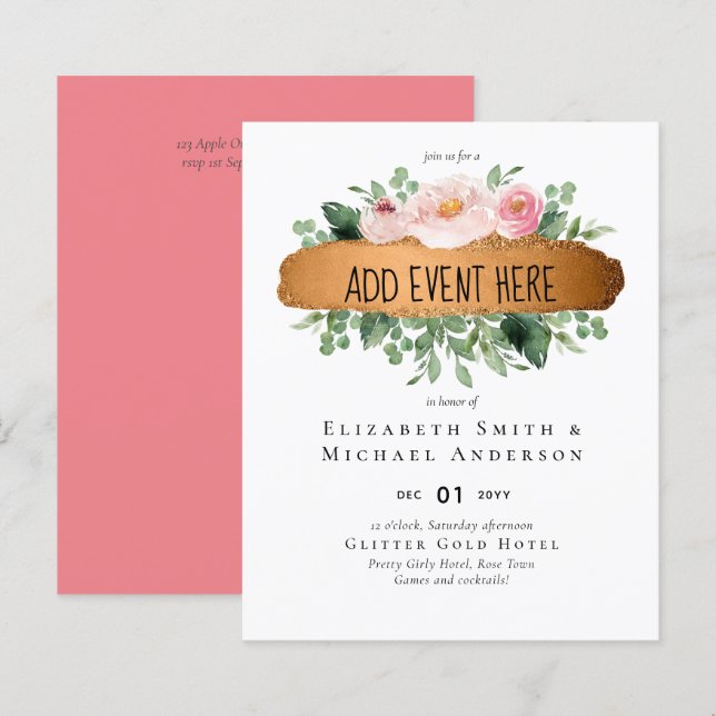 LeahG Budget Rose Gold Glam Wedding (Front/Back)