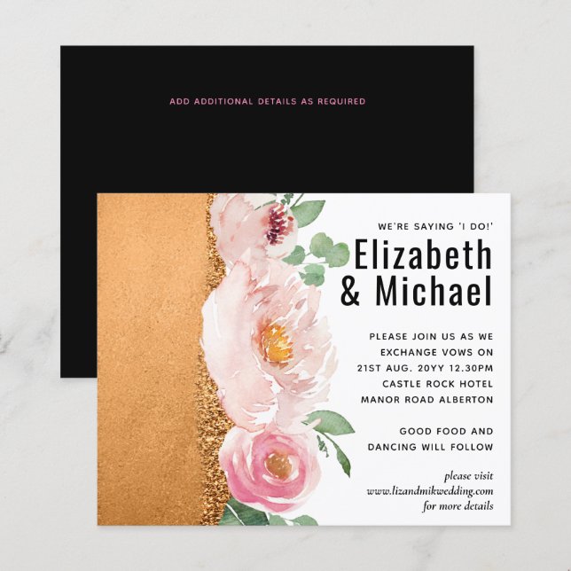 LeahG Budget Rose Gold Glam Wedding (Front/Back)