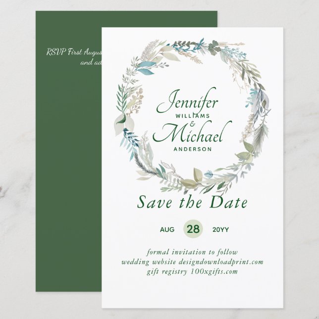 LeahG BUDGET Save Dates Lavender Wreath (Front/Back)