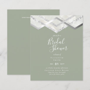 LeahG Budget Silver Deco Bridal Shower Invite