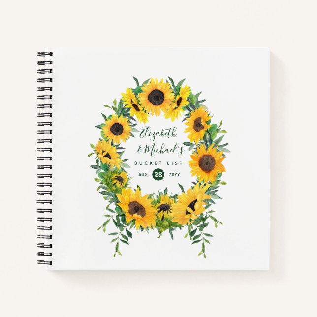 LeahG Budget Sunflowers Wreath BUCKET LIST Journal (Front)