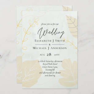 LeahG Budget Wedding Gold Grey Fall Leaves