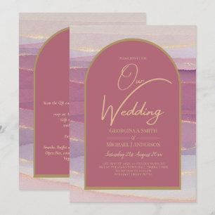 LeahG Dusty Rose Lavender Gold Wedding Invite