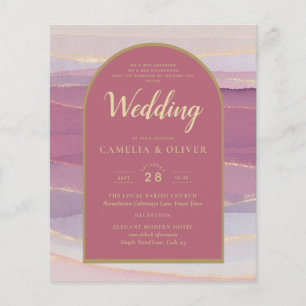 LeahG Dusty Rose Lavender Gold Wedding Invite