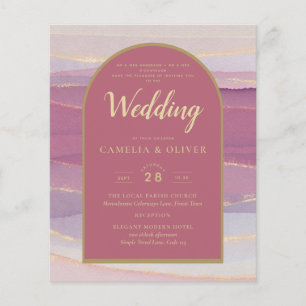LeahG Dusty Rose Lavender Gold Wedding Invite Flyer