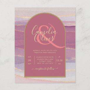 LeahG Dusty Rose Lavender Gold Wedding Invite Flyer