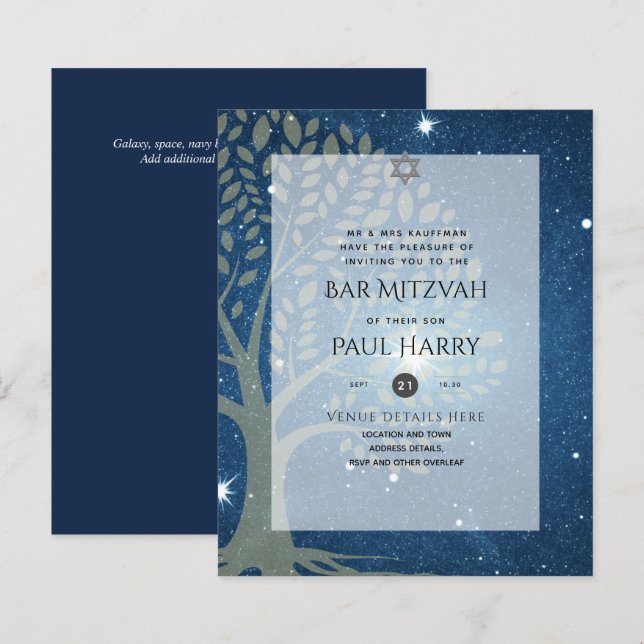 LeahG Elegant Chic Bar Mitzvah Jewish Torah Chic (Front/Back)