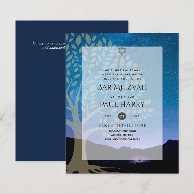 LeahG Elegant Chic Bar Mitzvah Jewish Torah Chic (Front/Back)