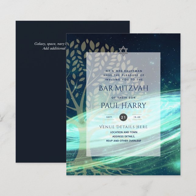 LeahG Elegant Chic Bar Mitzvah Jewish Torah Chic (Front/Back)