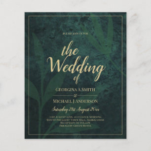 LeahG Emerald Forest Green Gold Wedding Invite
