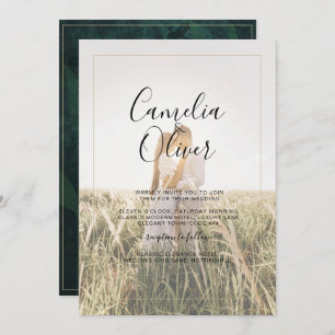 LeahG Emerald Forest Green Wedding INVITE
