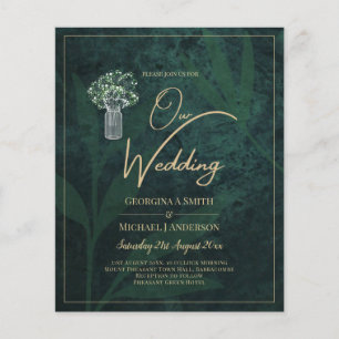 LeahG Emerald Forest Green Wedding INVITE Flyer