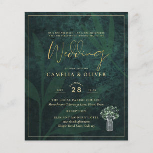 LeahG Emerald Forest Green Wedding INVITE Flyer