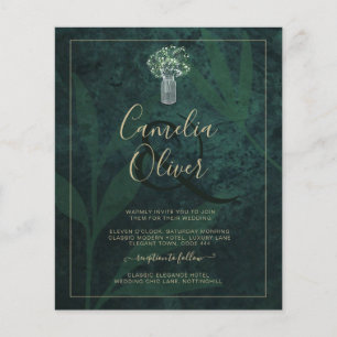 LeahG Emerald Forest Green Wedding INVITE Flyer