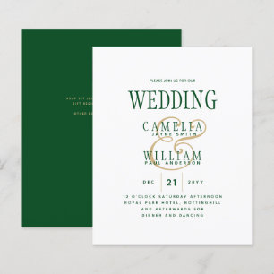 LeahG Emerald Green Gold Modern Wedding Invite