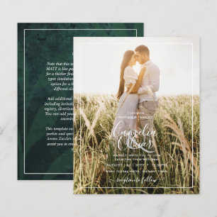 LeahG Emerald Green Photo Overlay Wedding Invite