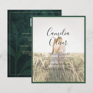 LeahG Emerald Green Photo Overlay Wedding Invite