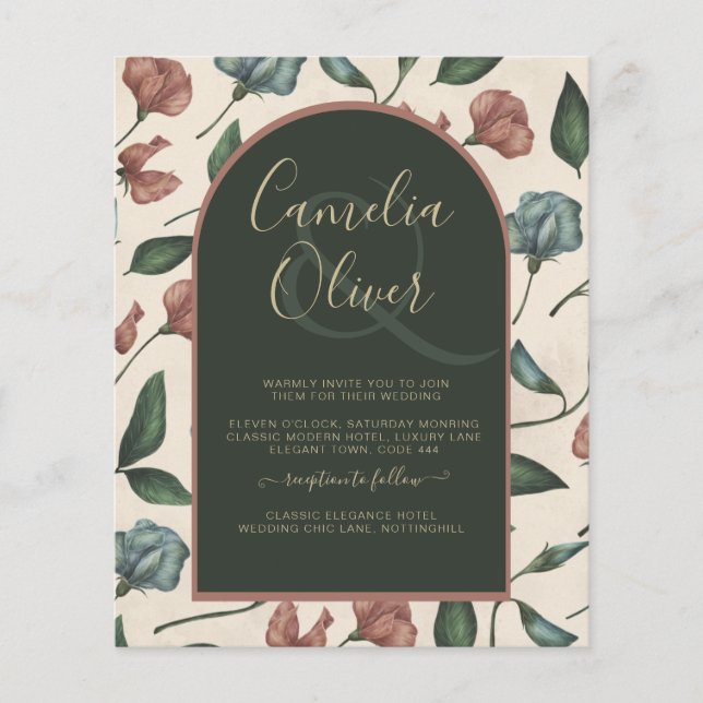 LeahG Emerald Green Terracotta Gold FALL Wedding Flyer (Front)
