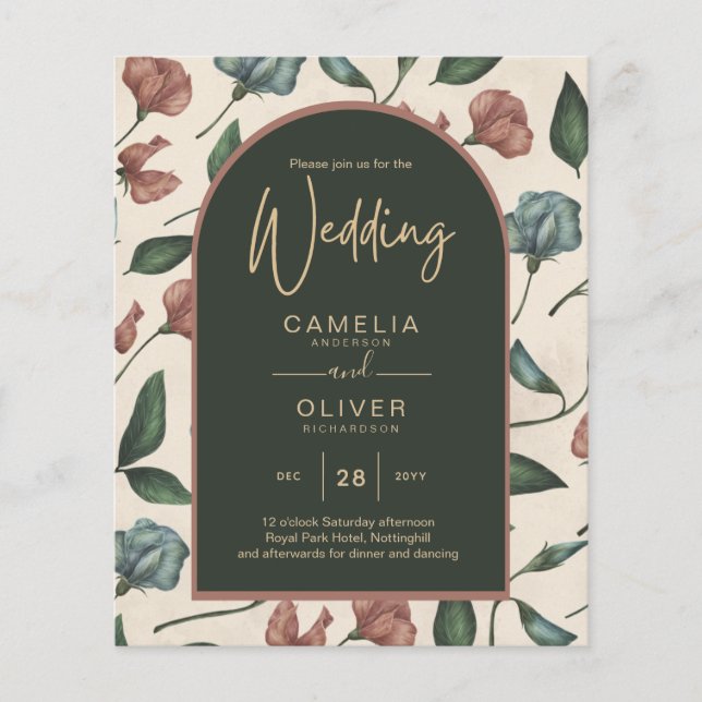 LeahG Emerald Green Terracotta Gold FALL Wedding Flyer (Front)