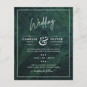 LeahG Emerald Green White Leaves Wedding Invite Flyer