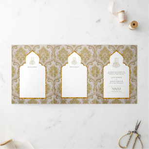 LeahG Gold White Islamic Muslim Wedding Invites