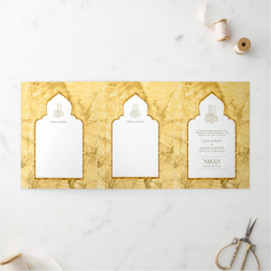 LeahG Gold White Islamic Muslim Wedding Invites