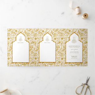LeahG Gold White Islamic Muslim Wedding Invites