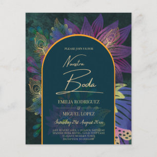 LeahG Green Purple Gold JEWEL TONES Wedding INVITE Flyer
