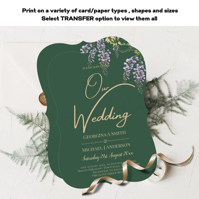 LeahG Green Purple WISTERIA Wedding INVITE (Creator Uploaded)