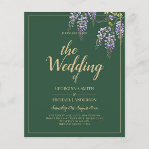 LeahG Green Purple WISTERIA Wedding INVITE
