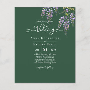 LeahG Green Purple WISTERIA Wedding INVITE Flyer