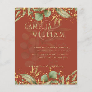 LeahG Greenery Gold Wedding Invite MANY COLORS Flyer