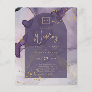 LeahG Ink Ombre Purple Lavender Gold Wedding
