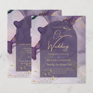 LeahG Ink Ombre Purple Lavender Gold Wedding