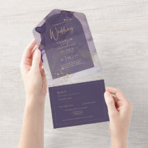 LeahG Ink Ombre Purple Lavender Gold Wedding