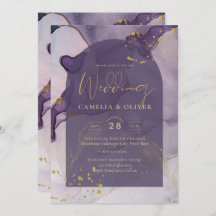 LeahG Ink Ombre Purple Lavender Gold Wedding