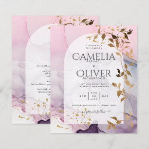 LeahG Ink Ombre Purple Pink Pink Gold Wedding